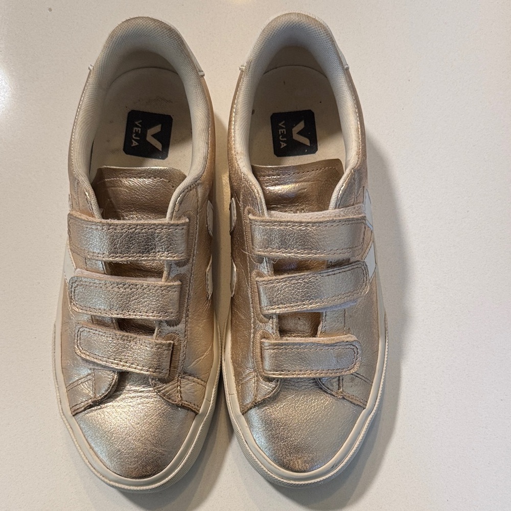 Veja Women Metallic Gold Sneakers